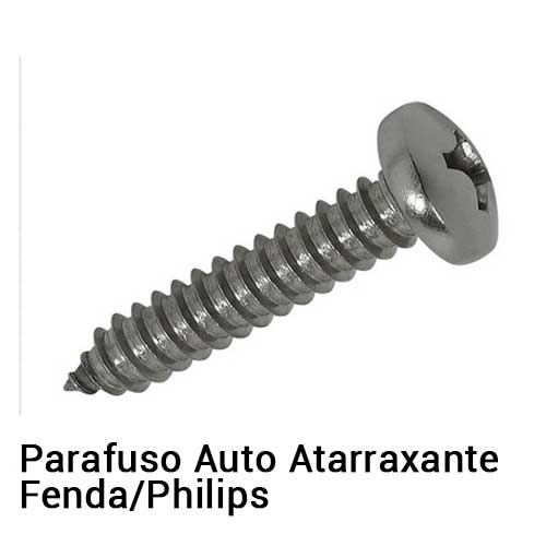 Parafuso auto atarraxante fenda philips